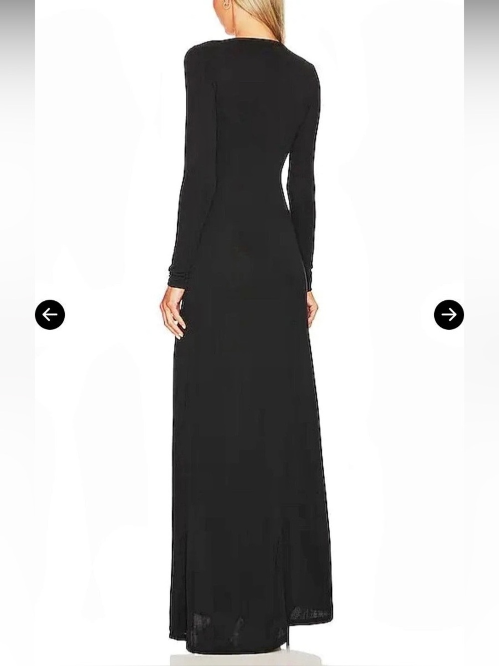 FRAME Henley Maxi Dress Noir Black S/P – LWKD0290 - Picture 3 of 12
